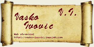 Vasko Ivović vizit kartica